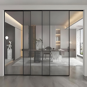 <span class=keywords><strong>Porte</strong></span> <span class=keywords><strong>coulissante</strong></span> de patio moderne Yuantai, <span class=keywords><strong>porte</strong></span> <span class=keywords><strong>coulissante</strong></span> triple extrêmement étroite, sans cadre, <span class=keywords><strong>en</strong></span> aluminium et <span class=keywords><strong>verre</strong></span>, pour salle de bain, chambre à coucher - Product Image 3
