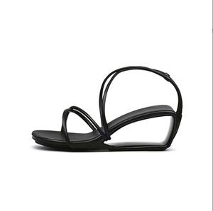 XINZI-Sandalias planas con tiras y Punta abierta <span class=keywords><strong>para</strong></span> mujer, zapatos de tacón de cuña con agujeros, a la moda - Product Image 1