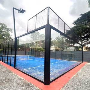 2025 Fábrica al por mayor Padel Deportes al aire libre Interior Panorámico Padel Cancha de tenis con techo extraíble - Product Image 4
