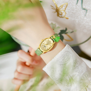 นาฬิกาผู้หญิงทรงวงรีสีทองสไตล์จีน นาฬิกาข้อมือผู้หญิงจีนระดับไฮเอนด์ - Product Image 6