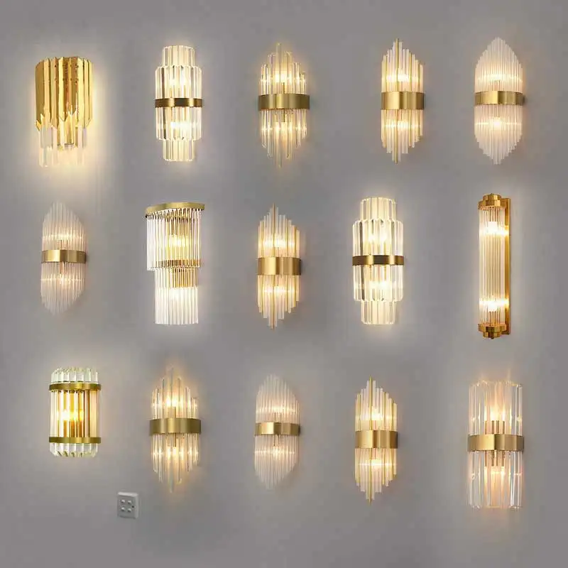 Modern crystal K9 wall sconce reading lamps gold led indoor decorative hotel project night wall light