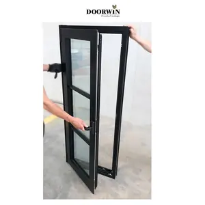 Germany Hardware Modern Slim Profile Narrow Edge Tilt Turn Window Double Tempered Glass Aluminum Casement Windows French Window