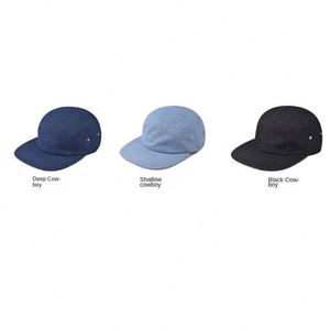 New Fashion Cotton Denim Retro <b>Flat</b> Rim 6-Panel Baseball Hat Outdoor Casual Hip Hop <b>Men</b> Women Two Tone Color Snapback <b>Cap</b> - Product Image 3