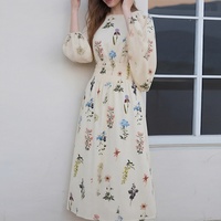 Nouvelle robe d'été ODM pour femme en polyester, coupe ajustée, anti-plis, à pois vintage, col en V, manches bouffantes, taille haute