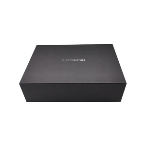 Customizable Black Magnetic Large Black Shoe Clothing Foldable Gift Box Luxury