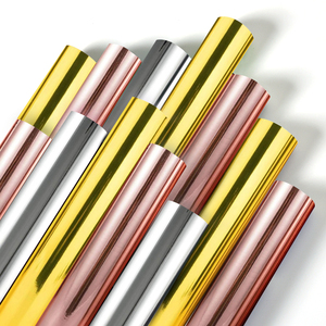 Vente en gros de rouleaux de feuilles de vinyle autocollants métalliques chromés or rose, argentés et dorés, film de découpe pour traceur - Product Image 1