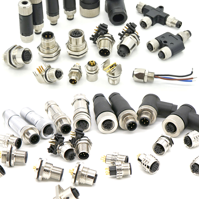 IP67 Waterproof M12 Male Angle Panel Mount Adapter RJ45 Female Cat6 Connectors 4 6 7 10 12 Pin Alloy CE Certified Automotive Use