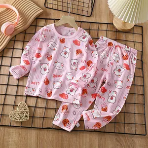 Baby Girls And Toddler Long Sleeve Top And Pants Snug Fit Cotton 2 Piece Summer Sleepwear Set Kids Pajamas