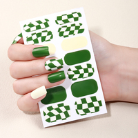 Vernis UV à faible coût facile à appliquer enveloppes auto-adhésives pour ongles 3D grille de créativité complète Nail Art Design Style d'été étanche