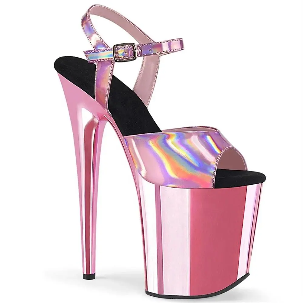 20CM super high heel thin heel show banquet shoes one button waterproof platform pole dance sandals