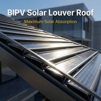 Pergola solaire Jiake avec structure en aluminium et panneaux photovoltaïques sur lames orientables pour l'ombrage des voies de circulation