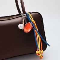 Breloque de sac d'été personnalisée, pendentif coquillage côtier en corde, porte-clés coloré en cordon