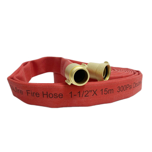 Manguera Contra Incendios de 30 m, 1.5 Pulgadas, 17 Bares, Revestimiento de PU Rojo, Material EPDM con Certificación UL, Doble Cubierta, con Acoplamiento Americano - Product Image 1