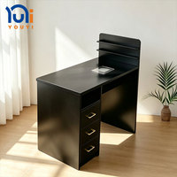 Station de travail pour manucure en bois style nordique avec collecteur de poussière intégré et armoire de rangement, bureau à ongles pour salon de manucure professionnel