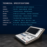 Console d'éclairage DMX Quartz Titan, écran tactile 14,1 pouces, 4 sorties DMX, 2048 canaux, contrôleur d'éclairage de scène, bureau Titan V10