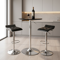 Tabourets de bar en cuir PU de haute qualité, design contemporain, couleur noire de luxe, pour bar à domicile et salle à manger