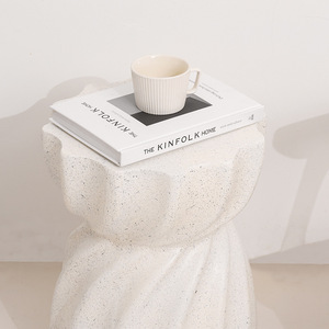 ModHomi Coffee <strong>Table</strong> Nordic Design Living Room Sofa <strong>Side</strong> <strong>Table</strong> Magnesium Oxide Modern <strong>Round</strong> Small Accent Concrete Finish <strong>Table</strong> - Product Image 6