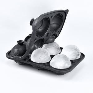 Molde de Silicona para Cubitos de Hielo con Forma de <span class=keywords><strong>Pelotas</strong></span> de <span class=keywords><strong>Tenis</strong></span> 3D Premium, Esferas Perfectas para Whisky, Molde para Hielo Grande con Tapa de 6 Cavidades - Product Image 1