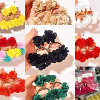 Pendientes de Aro con Flores de Tela de Alta Gama, Lindos, Coloridos, Inspirados en la Dopamina, Exagerados, Hechos a Mano, con Pétalos, para Exportación