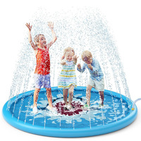 Tapis d'arrosage gonflable en PVC en stock transfrontalier pour enfants jeu d'eau en plein air tapis anti-éclaboussures