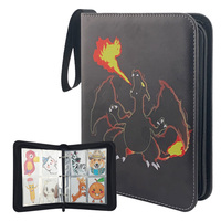 Album de cartes personnalisé Modernqiu à 4 pochettes en cuir PU avec fermeture éclair, impression numérique, motif de dessin animé pour cartes de visite