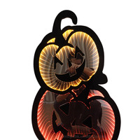Décoration d'Halloween LED Lumineuse en Plastique Effet Miroir Infini 3D - Tunnel Citrouille Empilable pour Maison, Hôtel, Maison Hantée, Fête - Indice de Protection IP20
