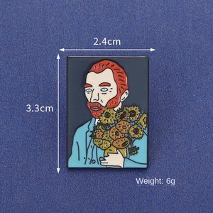 Broche en métal <span class=keywords><strong>Van</strong></span> <span class=keywords><strong>Gogh</strong></span> Tournesol Insigne d'artisanat en métal mignon avec impression personnalisée pour l'utilisation de la décoration de pièces de monnaie avec motif gravé - Product Image 4