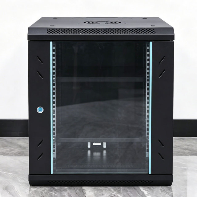 Thickened 12U Modular Wall-Mounted Rack Secure Network Cabinet Removable Side Panels 19 Inch Rack Enclosure Cold-rolled Steel