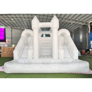 Castillo Inflable Blanco para Bodas con Tobogán y Piscina de Pelotas, Casa Blanca Inflable para Fiestas de Boda - Product Image 5