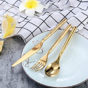 Độc đáo Sáng tạo thiết kế hiện đại ngã ba và muỗng Vàng Búa dao kéo thép không gỉ 18/8 Flatware Set - Product Image 5