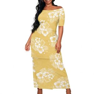 Polynésien Tribal Fidji Imprimer Personnalisé Dames Élégant Plus La Taille Ensembles Pour Femmes Robe Asie & Îles Du Pacifique Vêtements Samoa Puletasi - Product Image 3