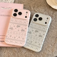 Coque de téléphone mignonne à motif lapin Fair Isle pour iPhone 17 17 Pro Max 16 15 13, style coréen Ins, étui de protection souple