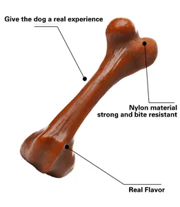 Mainan Chew Ahan Karet Anjing Tahan Lama, untuk Chewers Intensif Mainan Anjing Tulang Rasa Asli