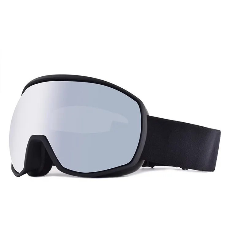 OEM custom good quality fashion uv 400 mirror lens elastic strap ski goggles