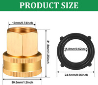 Amerikanischer Standard-Gewindeanschluss aus Messing, Schnellverbinder für Gartenwasser, 3/4 Zoll GHT, 1/2 Zoll NPT Schlauchadapter, Langlebige Gartenwerkzeuge