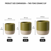Tasses à café en céramique personnalisées Kingze, sans anse, en grès, pour expresso, 100 ml, 180 ml, 230 ml