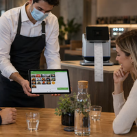 Terminal de point de vente Android 14 avec écran tactile FHD de 11 pouces et imprimante à découpe automatique de 80 mm pour les commerces de détail, les restaurants et les magasins