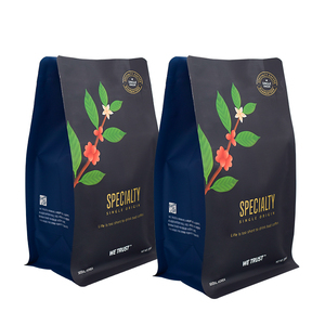 Sacs à café en aluminium avec fermeture éclair, fond plat, valve, 8 soufflets latéraux, résistants à l'humidité, refermables, imprimés sur mesure, en CPP - Product Image 6