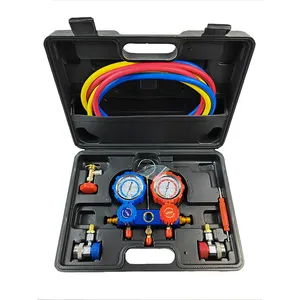 AC Manifold Air Conditioner Gauge Set Instructions Refrigerant Gauge Hoses Car Auto Freon Charging and Evacuation