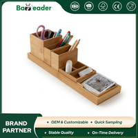 Organizador de Documentos Modular de Bambú Ecológico, Bandeja de Madera para Documentos, Archivador de Oficina, Soporte para Archivos, para la Escuela, Sala de Estar