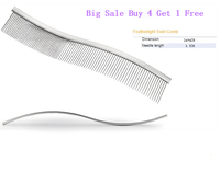 Peigne de toilettage pour chien en acier inoxydable S-24 Feather Light Swirl, écologique, en forme de cobra