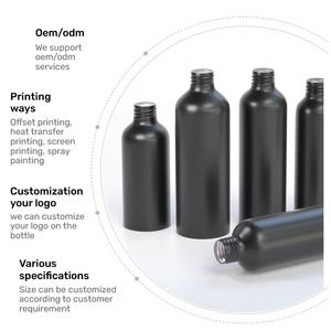 Prix de gros 100ml 250ml 500ml Flacon pulvérisateur rond <span class=keywords><strong>noir</strong></span> mat en aluminium pour shampooing Flacon pompe mat - Product Image 5