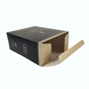 Benutzer definierte Luxus Gold Stempel Voll farbig bedruckte Weinglas Verpackungs boxen Papier ordner Verpackung
