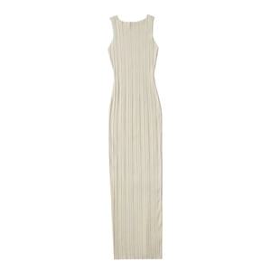 Vestido de Mujer con Estampado de Logotipo OEM, Nuevo, Moderno, Largo, Casual, Sexy, de Punto a Rayas, con Cuello Halter - Product Image 3