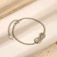 Bracelet en acier inoxydable YF6234, bijoux polyvalents pour couple, plaqué or 18 carats, amour éternel, forme de 8, hypoallergénique