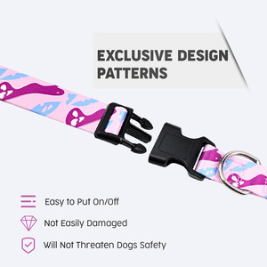 Nouveau collier pour chien réglable à libération rapide de la série Happy Custom Playful avec anneau en D, en polyester, motif imprimé - Product Image 2