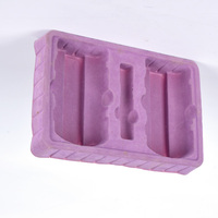Plateau blister personnalisé couleur violette avec insert en velours floqué pour emballages cadeaux cosmétiques