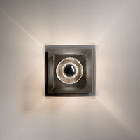 Plafonnier LED moderne en verre cristal taillé carré, petit format, pour placard et couloir