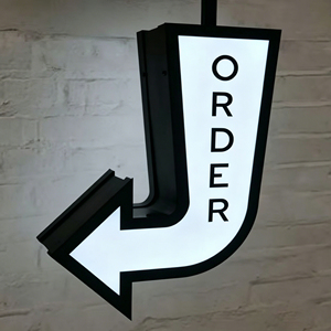 Rectangular LED Order Sign <b>Light</b> <b>Box</b> Floor Standing Monochrome Aluminum Frame Weatherproof for Outdoor Use - Product Image 2