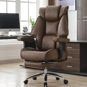 <span class=keywords><strong>Chaise</strong></span> <span class=keywords><strong>de</strong></span> <span class=keywords><strong>bureau</strong></span> confortable et rembourrée en marron, capacité 400 lbs, pour PDG, <span class=keywords><strong>bureau</strong></span> à domicile, grande taille, avec repose-pieds pour personnes corpulentes - Product Image 1